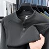 Chinesischer Stil Zwei-Knopf Fleece Stehkragen Langarm Herren Hoodie - Herbst/Winter Dick Warm Lässig Oberteil