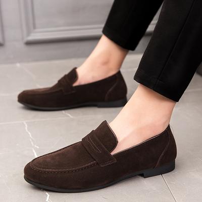 Neue Frühlings-beiläufige echte Leder-Wildleder-Loafer-Schuhe Herren Soft Trends Nachtclub-Schuhe Business-Dating-Loafer Formale Party-Schuhe