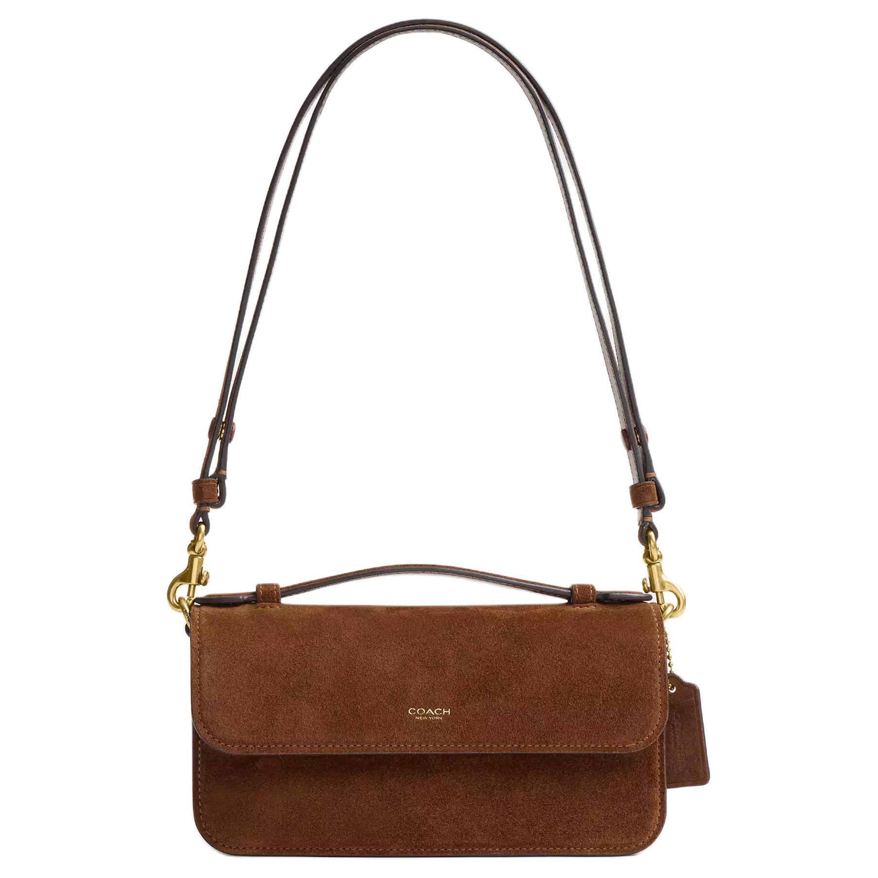 

Coach Elora 21 Gold Hardware Small Calfskin Shoulder Crossbody Handbag Women Handbags Brass CCY31-B4WBR Basic Set (Bag+Dust Bag)
