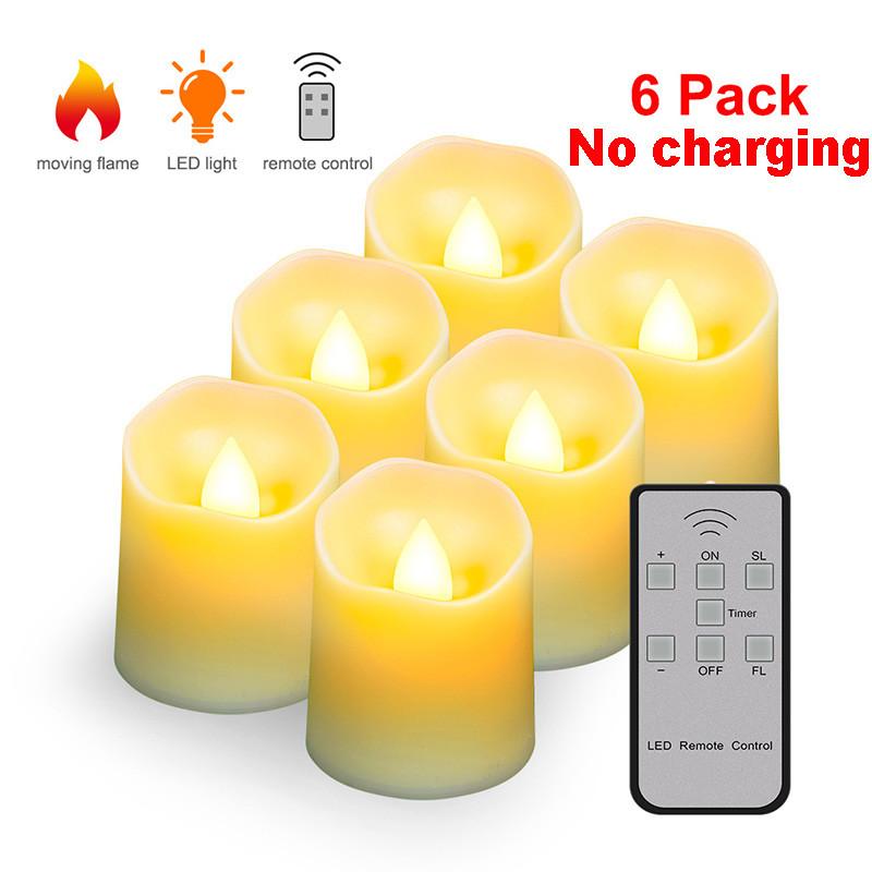 12 Pack Remote Candle LED Lamp LED Flameless Candles Lights Flickering Timer Tea Lights Easter Home Decor Charging or Battery