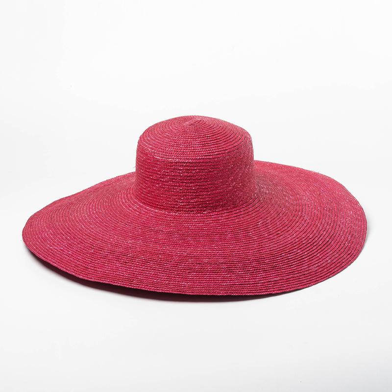 Spring and summer new enlarged hat flat straw straw hat ladies stage concave shape sun hat