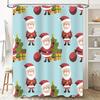 Christmas Shower Curtain, Santa Claus Patterned Plastic Waterproof Home Decor Waterproof Fabric Bathroom Accessories Set Xmas Ch