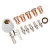 13 Pieces Plasma Cutter Consumables 1.0mm Electrodes Nozzles Swirl Ring Double Point Spacer for IPT‑60 PT‑60 IPT‑40 PT40
