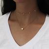 New Lady Necklace European And American Simple Temperament Fashion Double-layer Necklace Multi-layer Love Pendant Necklace