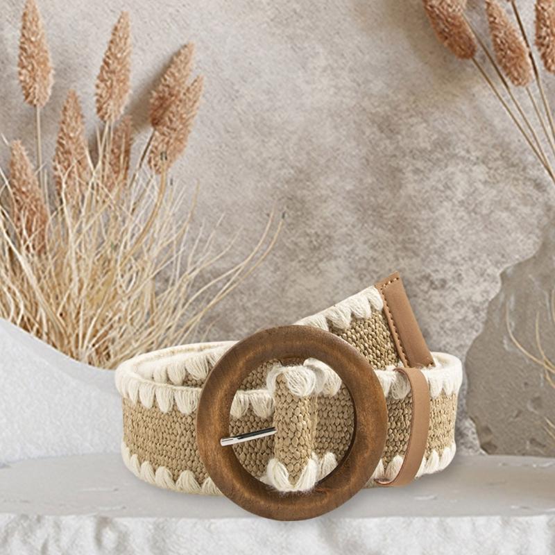 Handwoven Waistband Durability Woven Belt Soft Comfortable Belt Trendy Female Belt for Dresses and Jeans