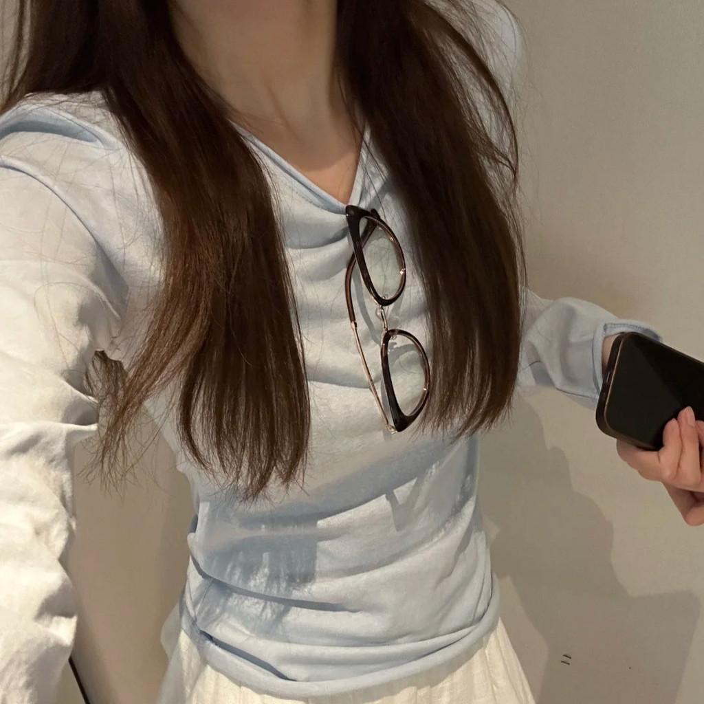 Casual Spring Womens Cotton Long Sleeve T Shirt With Sun Protection For Office Wear