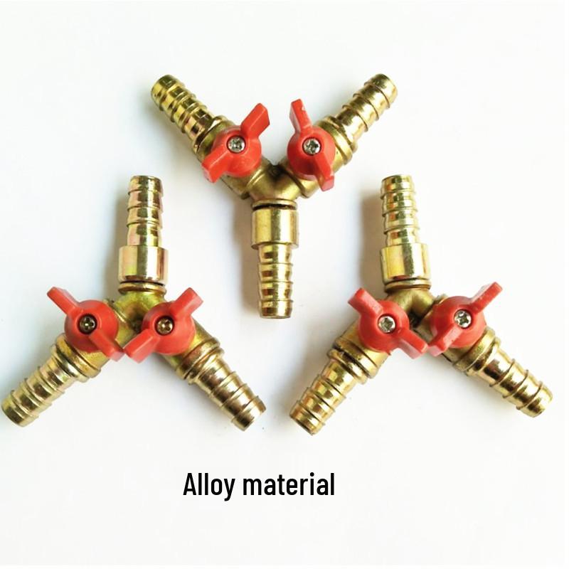 Gas Y-Type Three-Way Valve, 10mm Pipe Distribution Switch, Liquefied Gas Barb Tip Valve