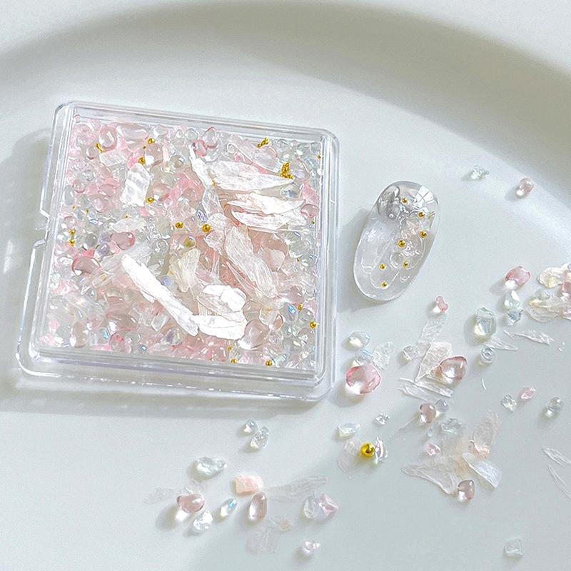 

1Box Diy Nail Art Decor Irregular Gravel Mica Chip Nail Drills Steel Balls Nail Diamond Manicure Design Accessories Gift