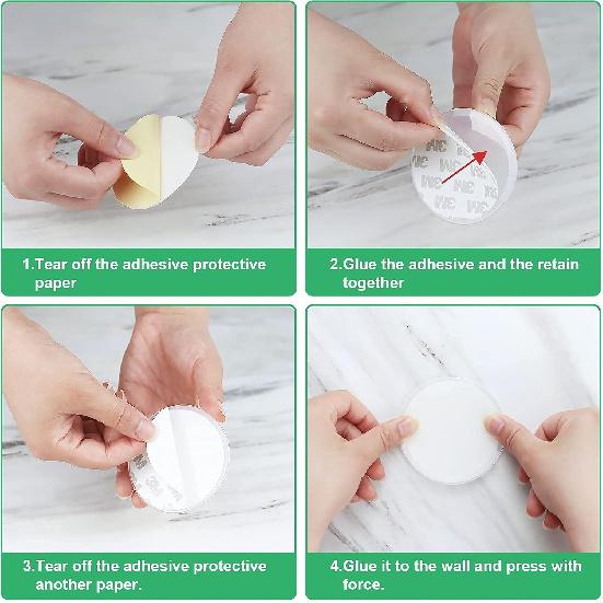 Adhesive Shower Curtain Rod Holder,No Slippage Wall Mount Retainer of Shower Rod for bathroom,Heavy Duty Tension Rod Brackets No Drilling(Shower
