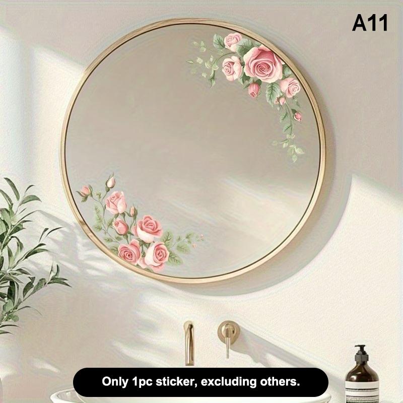Spring Green Leaf And Floral Wall Stickers Glass Sticker For Shower Doors, Mirrors, Bathroom Glass Self-Adhesive Removable