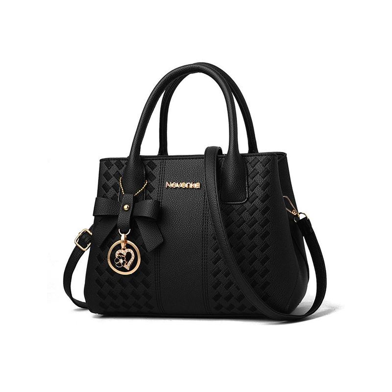 

Yogodlns Женская наплечная сумка большой вместимости, женская сумка-тоут, сумка кроссбоди с узором из ПУ, портативная сумка-ведро, женские сумки-мессенджеры 38x9x19cm чёрный