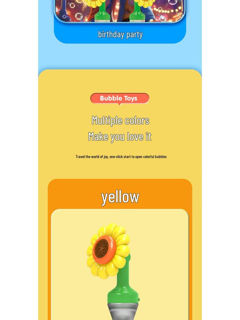 Sunflower Bubble Blaster: Remote Control Sound & Light Toy for Weddings, Birthdays, Camping, Outdoor Events