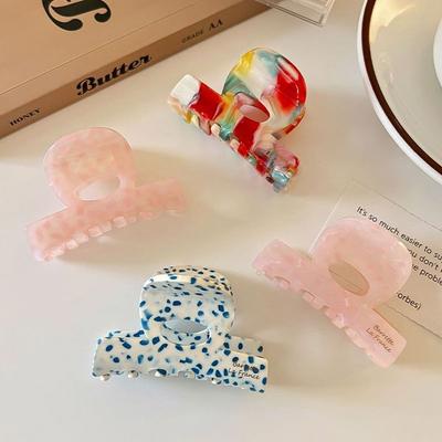 Vintage French Hair Claw Clip Acetate Elegant Shark Clip Small Sweet Ponytail Holder for Women