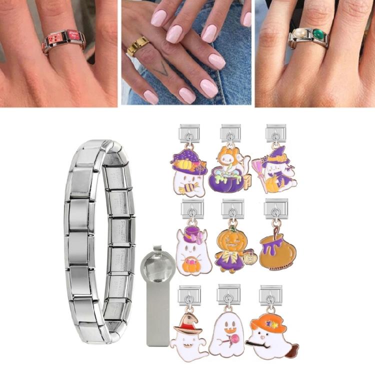 Bracelet Band Link Tool Bracelet Link Connectors Bracelet Band Attachment Stainless Steel Texture Italian Charm Bracelet