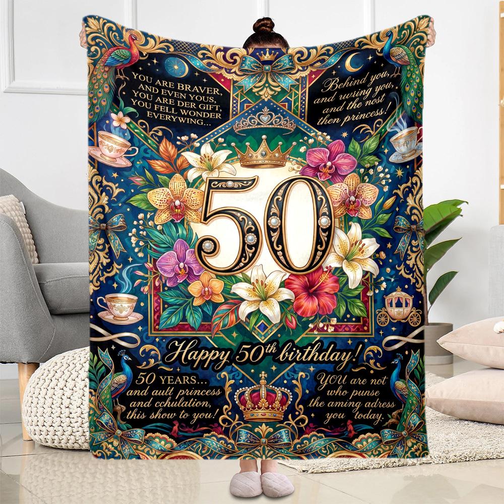 Vintage 1976 Milestone Birthday Flannel Blanket-Soft and Suitable for Sofas,Beds,Offices,Travel,All Seasons,Great Gift for Holidays and Birthdays.