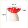 Cat Bowl Ceramic Mushroom Bowl Water Dog Food Bowl High Foot Protection for Cervical Spine Pet Supplies