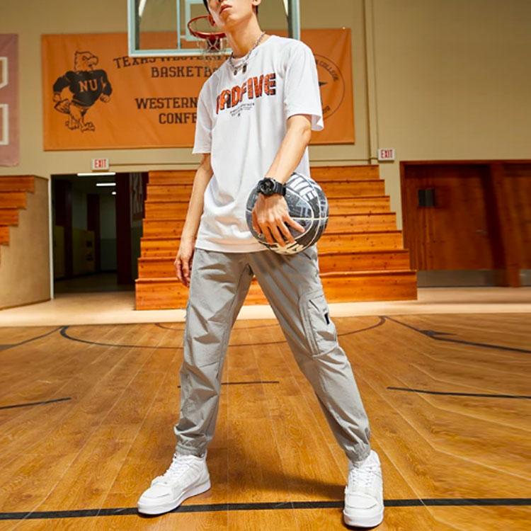 Li Ning Badfive Sports Basketball Series Woven Cuff Joggers Men Joggers Gray AYKR363-3