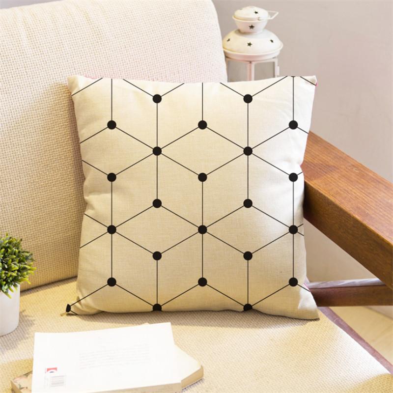

45x45cm Geometric Printed Cotton Linen Cushion Cover Home Living Room Sofa Chair Seat Decoration 45x45cm
