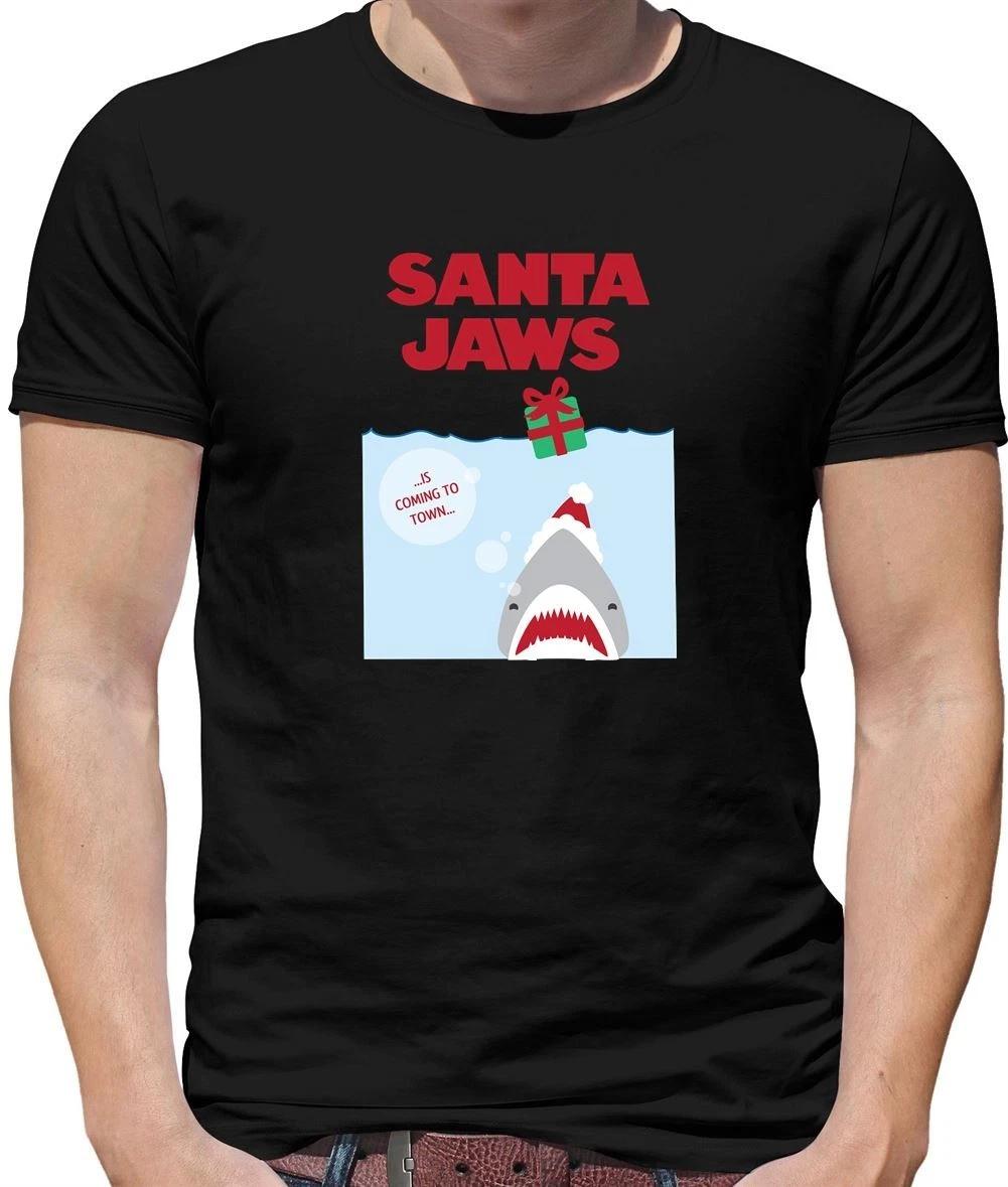 Santa Jaws Is Coming To Town - Mens T-Shirt - Funny Movie Clause Christmas XXXXL