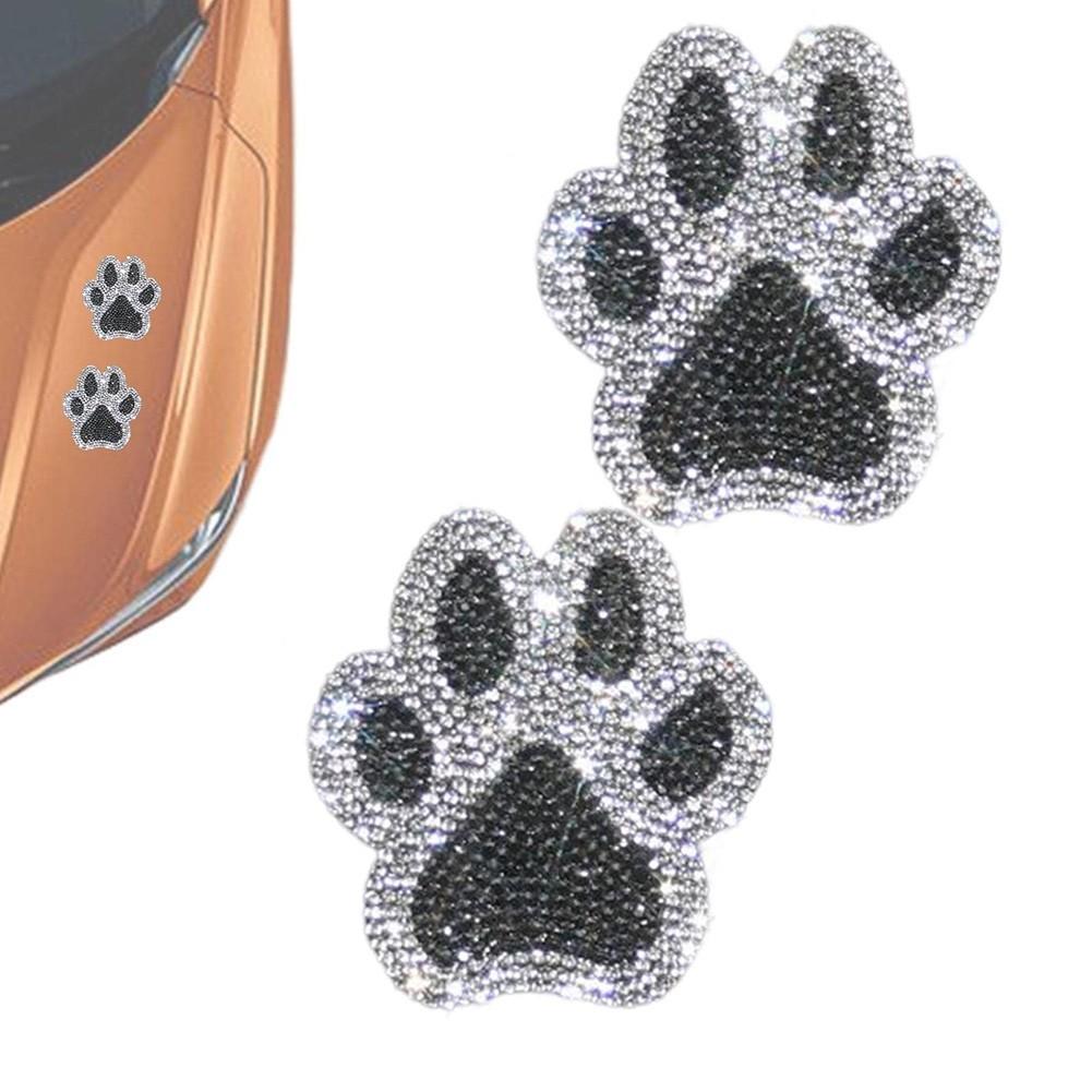 Glittering Rhinestone Paw Decals Waterproof Sticker for All Weather Durability