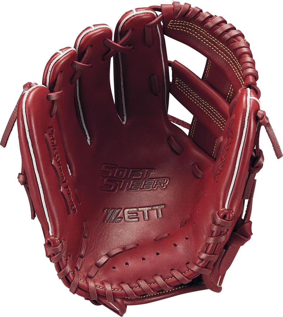 ZETT Soft Steer Baseball Bordeaux Brown Size 4 Glove, All-Around, Left-Handed Throw, (4000), (BRGB35520F)