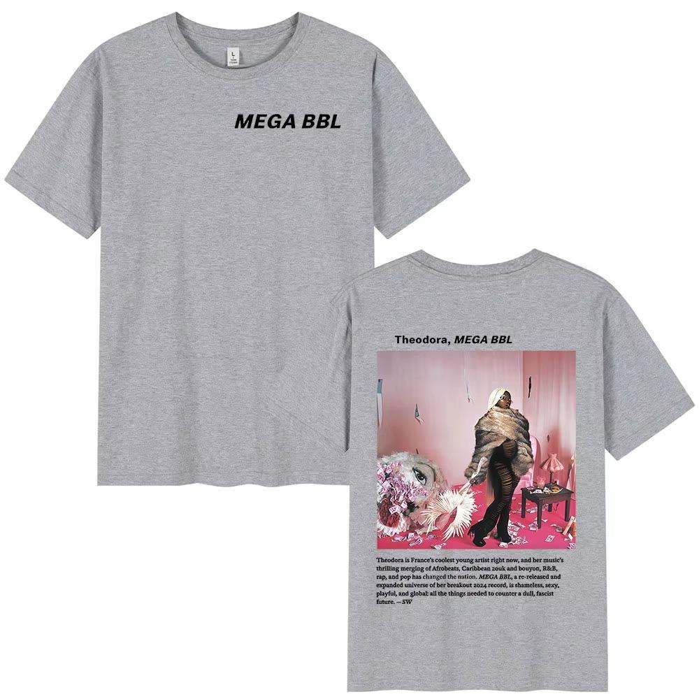 Rapper Theodora Mega Bbl Album Grafik 100% Baumwolle Musik T-Shirt Herren 2026 Neu Sommer Hip Hop Unisex Kurzarmshirt Fan Geschenke