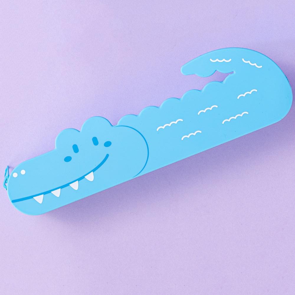 Cute Crocodile Storage Pouch Large Capacity Stationery Bag Portable Zipper Penbag  Students