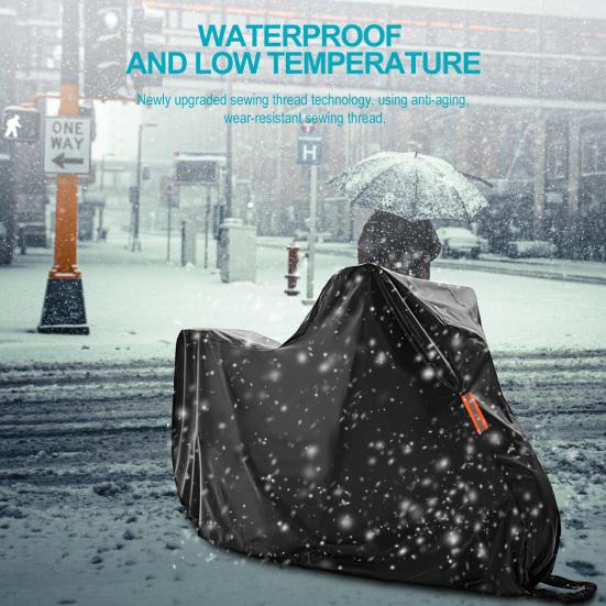 Pokrowiec na motocykl Tkanina Oxford 420D Wodoodporny Zewnętrzny Schron Ochronny na Skuter z Otworami na Zamek