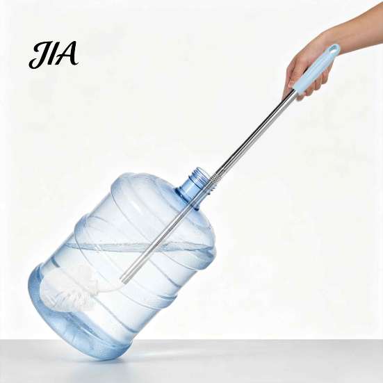 Effortless Cleaning Tool for Mineral Water Barrels Extra Long Stainless Steel Bucket Brush, Flexible High Density Bristle Durable Household Dispenser