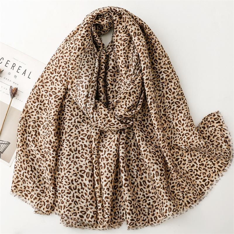 

Winter Sexy Leopard Dot Fringe Viscose Shawl Scarf Lady High Quality Print Soft Pashmina Stole Bufandas Muslim Hijab 180*90Cm
