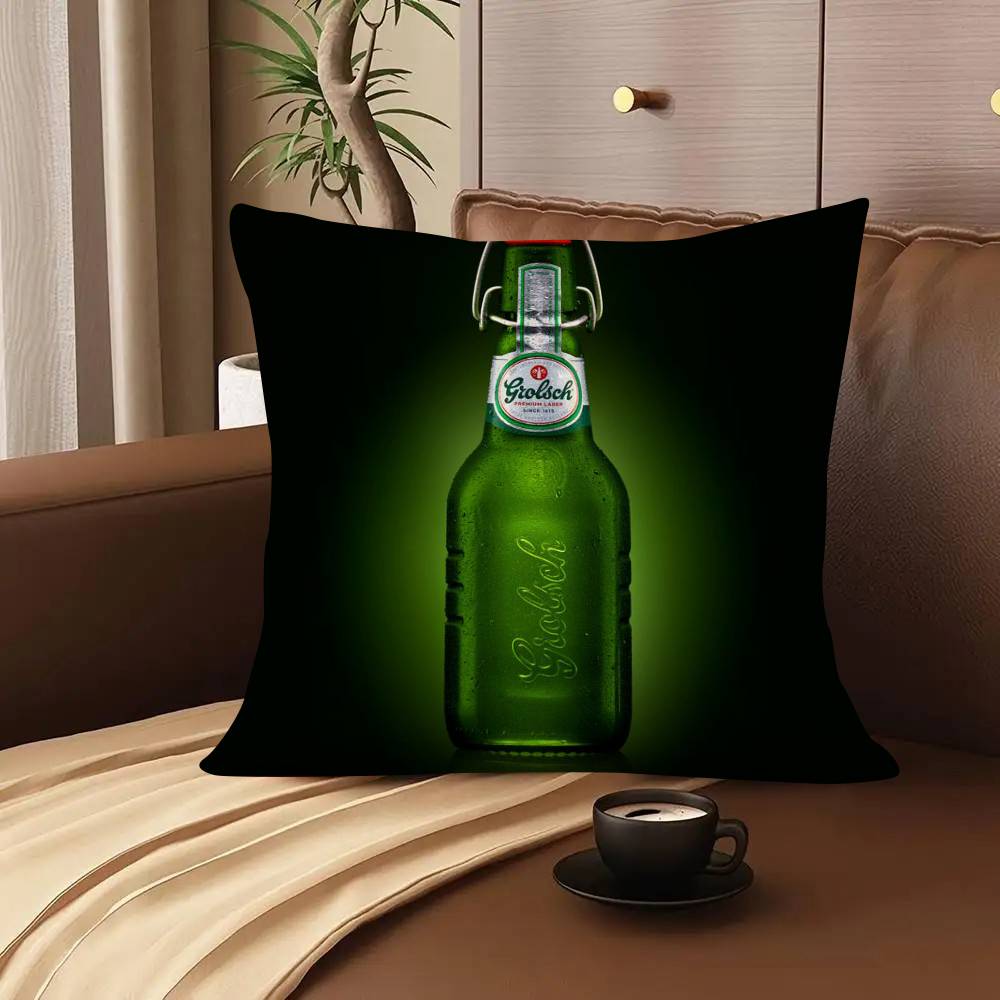 1Pc Grolsch Lager Beer Pillow Case Fashion Square Pillowcase Bedroom Sofa Room Ins Decoration Leisure