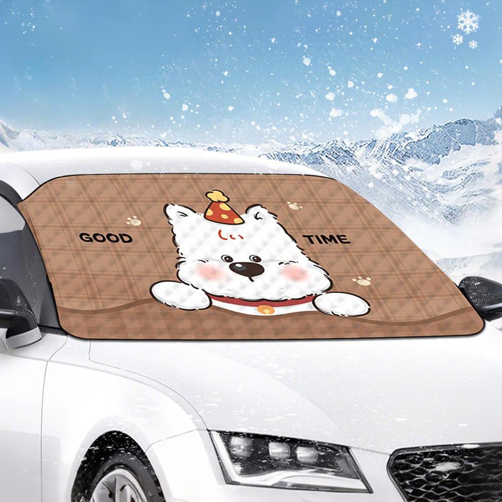 Windschutzscheibenabdeckung für Schnee 77x36 Zoll Robuste Ganzjahres-Auto-Frostschutzabdeckung Schnee- und Eis-Windschutzscheibenabdeckung für SUV-Auto