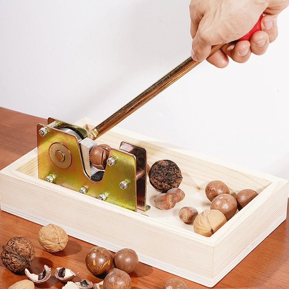 Kitchen Pacan Cracker Tool Multifunctional Wooden Base Easy to Use Chestnut Opener Nut Sheller Walnut Pliers Nutcracker