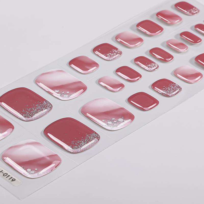 3D Waterproof Semi Cured UV Gel Toe Stickers for Nail Art-Luxurious Style Easy Apply