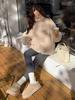Giacca da Donna in Pile Peluche con Fodera: Lana d'agnello sintetica spessa, Taglie forti, Velluto double-face, Cappotto Autunno/Inverno