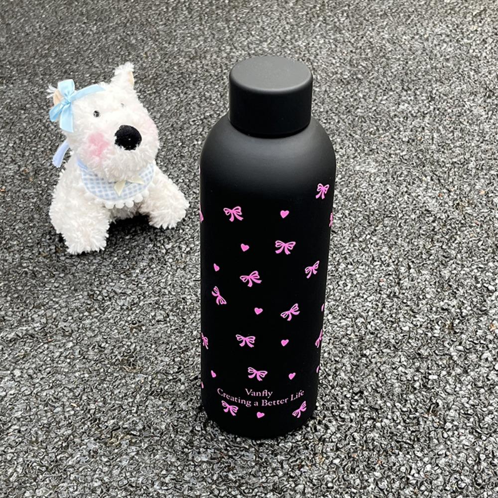 Bowknot Dachshund Insulated Cup 500ml Water Bottle Cute Travel Insulated Flask  Car Use
