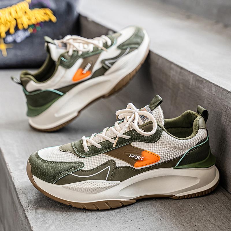 New Fashion Men 's Four Seasons Comfortable Thick Sole Shoes Students BoysTrending Soft Sole Breathable Casual Running Sneakers