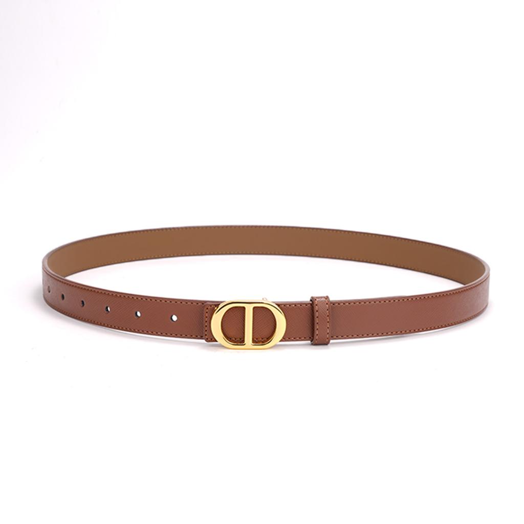 Smooth Buckle Women's Genuine Leather Belt Two-color Dual-purpose Versatile Decorative Jeans Trousers Cowhide Belt Women's Belt