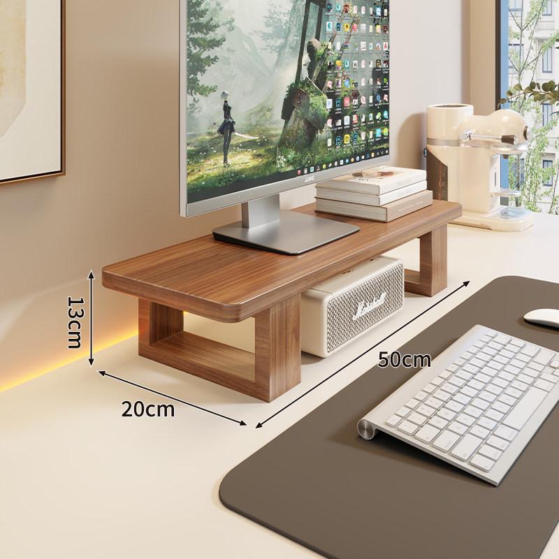 Desktop Monitor Stand with Storage Shelf & Keyboard Tray