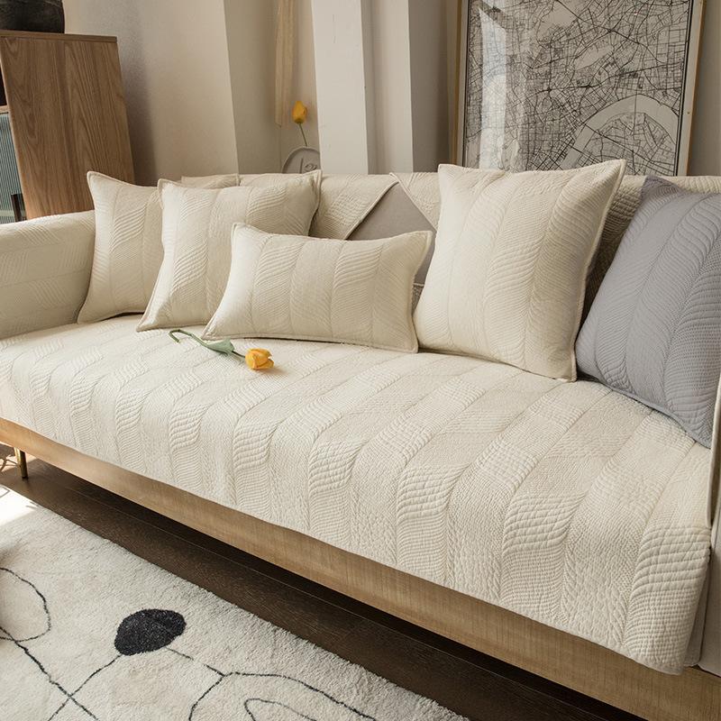Foreign Trade Pure Cotton Four-Season Universal Non-Slip Sofa Cushion Fashionable Modern Simple Living Room Cover Washed Sofa Cushion