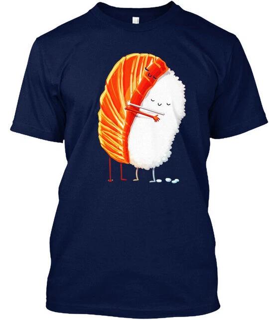 Sushi Hug Cute Kawaii Illustrative T shirt Made in the USA Size S to 5XL L