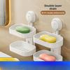 Bathroom Non Perforated Soap Box Suction Cup Wall Mounted Toilet Single and Double Layer Washroom Household Drain Storage Rack