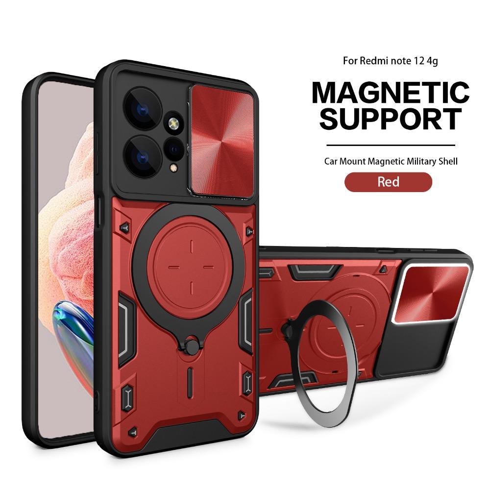 Magsafe Magnetic Camera Protection Case for Redmi Note 12 4G 12s Armor Hybrid Metal Ring Back Cover for Redmi Note12 Pro Plus Case