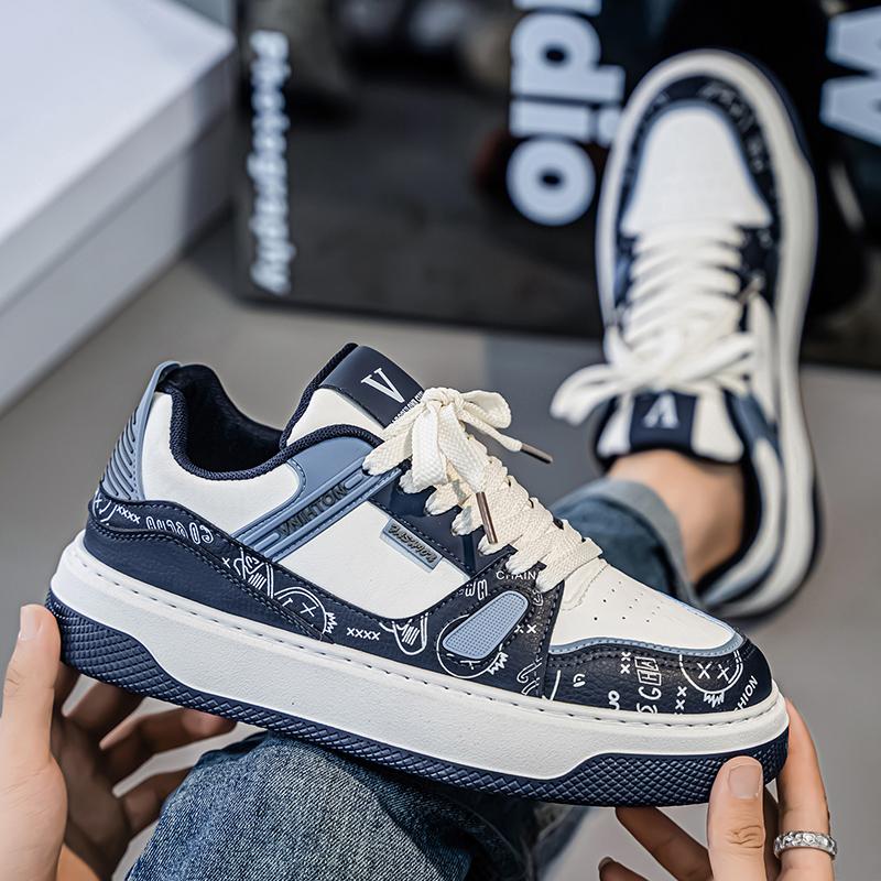 

Men s Fashion Versatile Trendy Board Shoes Korean Edition Men s Street Style Date Dressing Daily Attendance Dressing 44 синий