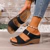 Women'S Wide Leg Wedge Sandals Fashion Soft Sole Breathable Sweat Versatile Summer Casual Shoes Womens Strap Sandal With Heel