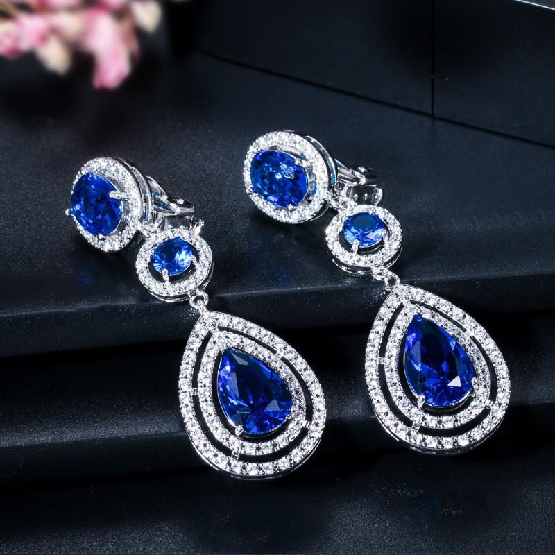 New Korean-Style Heavy Zirconia Long Tassel Water Drop Earrings