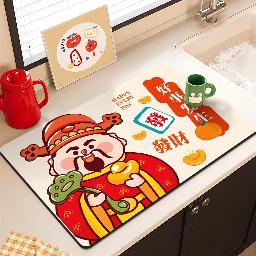 

Коврик из диатомовой грязи для дома, кухонной столешницы, посуды, чашек, теплоизоляционный коврик для ванной комнаты, нескользящий коврик для ног 40 * 60Cm (Diatom Mud)