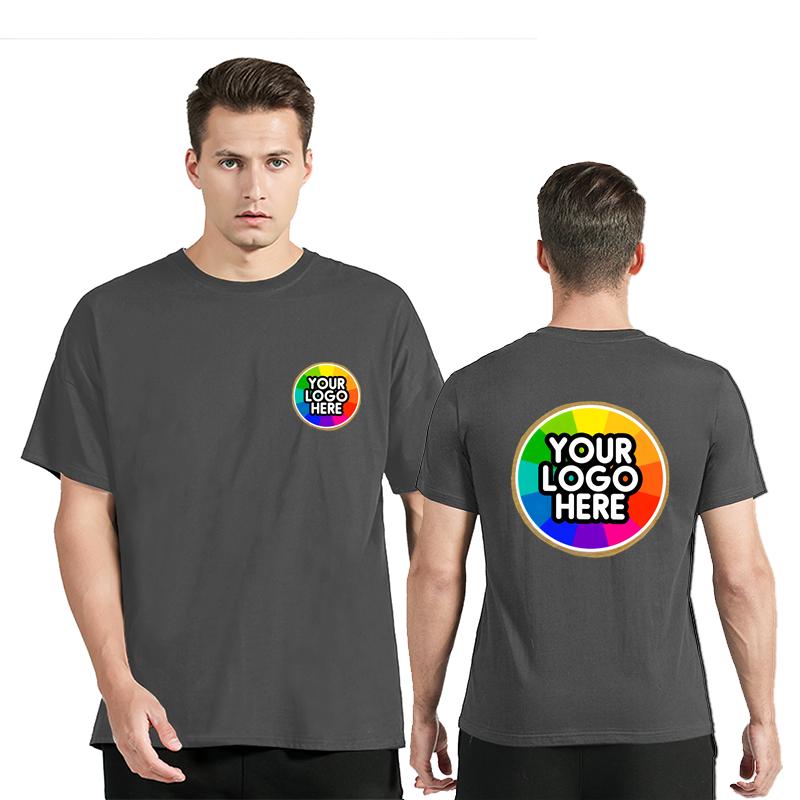 Customized Cotton Printed Your Logo Tshirts Men Short Sleeve Tshirt Women Personality Casual Streetwear Custom Tees Tops