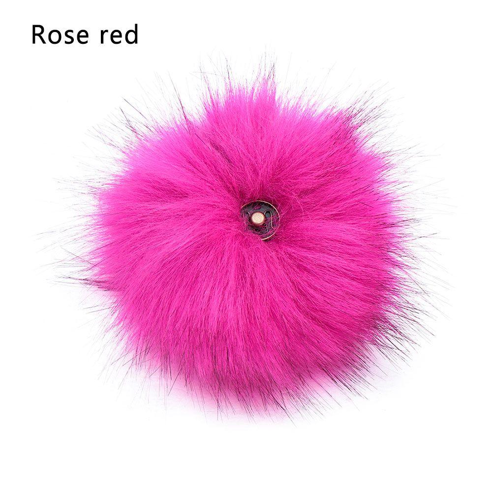 12 cm Kleidungsstück Druckknopf Faux Fuchspelz Strickmütze Bommel Ball Taschen Zubehör Hüte Dekor Haarball