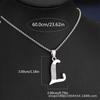 Collana con Ciondolo Lettere Inglesi 26 Colore Argento alla Moda Micro-intarsiata Zircone per Uomo Donna Amici Coppia Gioielli in Acciaio Inossidabile